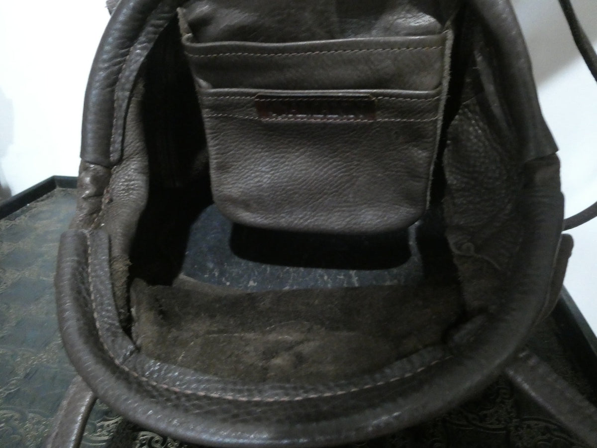 Vintage AMANN Brown Genuine Leather Shoulder Crossbody Bag Large 12x8x5 "1990s"