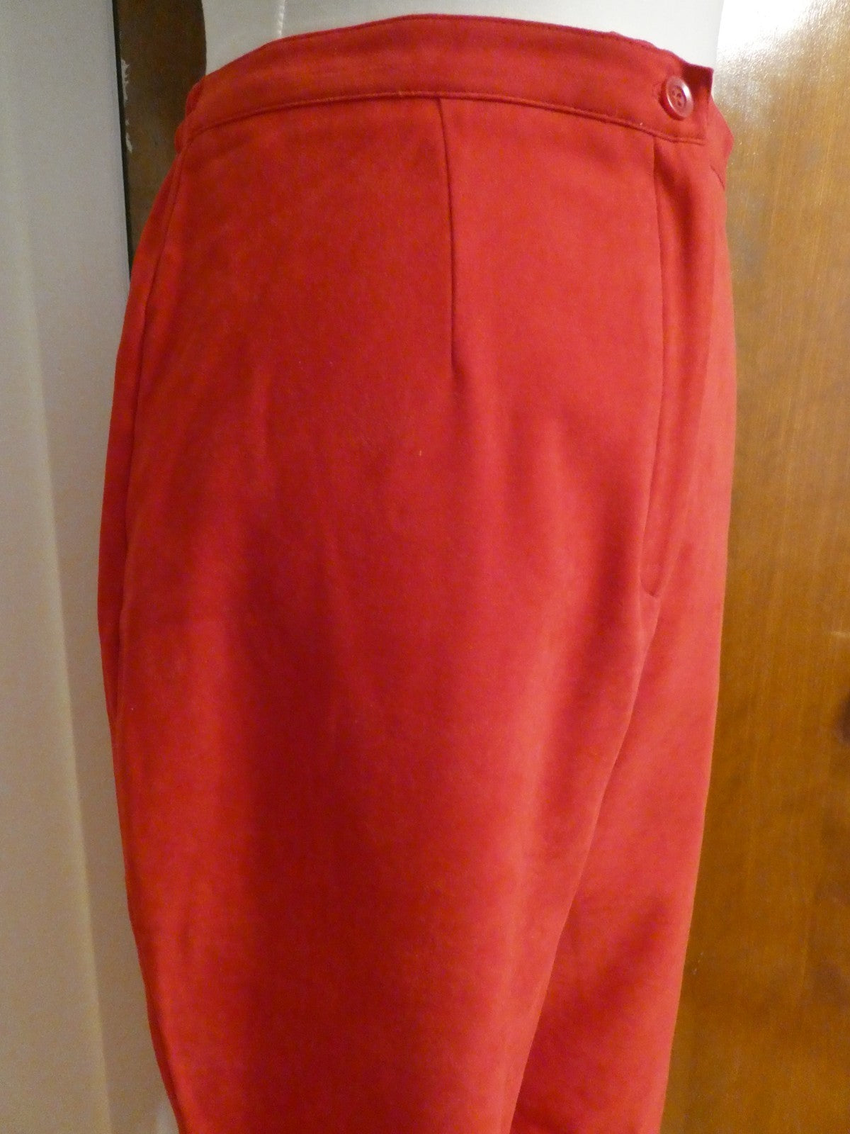 JM Collection Women's Pants Red Pull-On Elastic Back Waist Straight Leg Size 12
