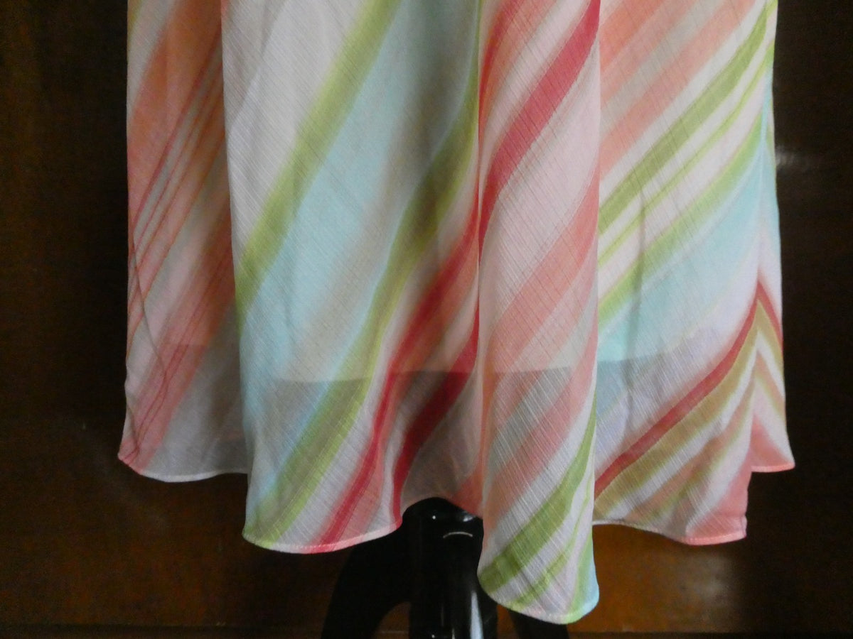 Chico’s Skirt Size 3, US XLarge Striped Maxi Long Lined Elastic Waist Side Slits