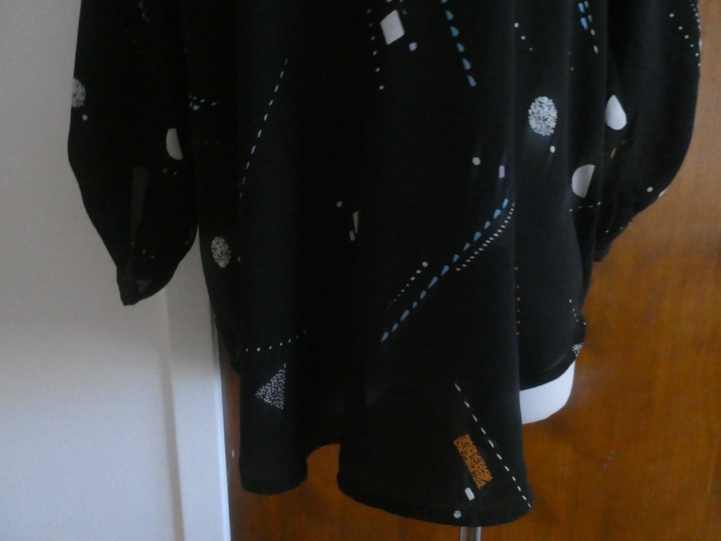 Lush women's black multicolor 3/4 sleeves top size Medium