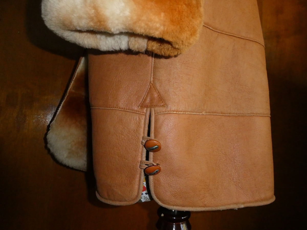 Song Wang women’s copper synthetic leather w/faux fur lining coat/jacket Medium