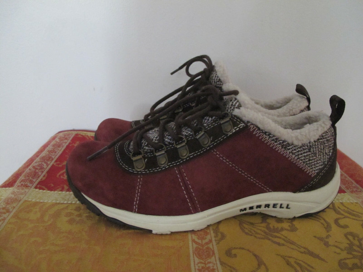 Merrell Air Cushion Women’s burgundy suede sneakers shoe size US 8 