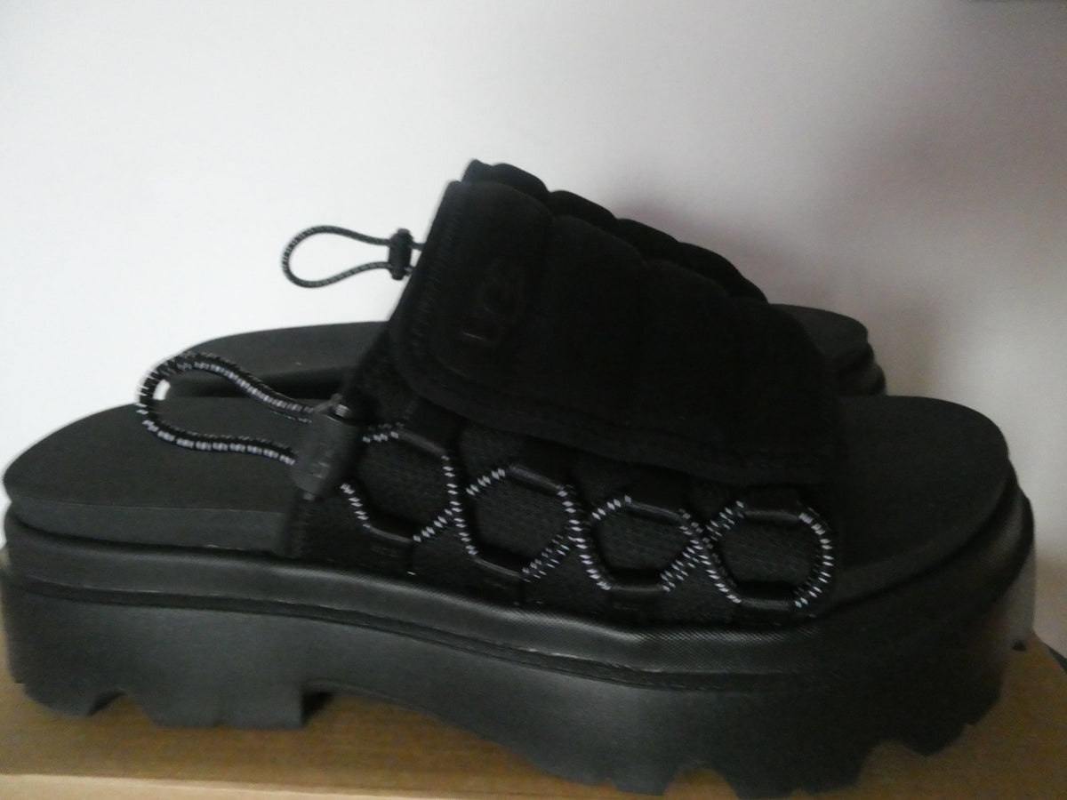 UGG Callie Platform Slide Sandals Black Women US 11 EU 42 New Chunky Lug Sole