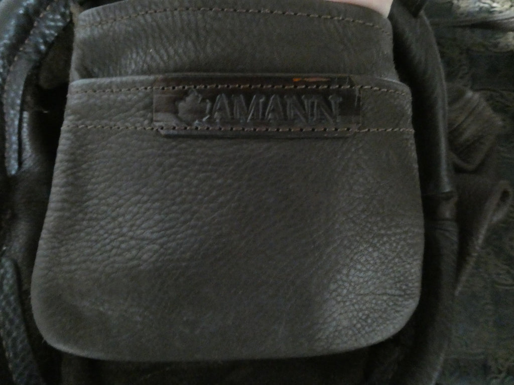 Vintage AMANN Brown Genuine Leather Shoulder Crossbody Bag Large 12x8x5 "1990s"