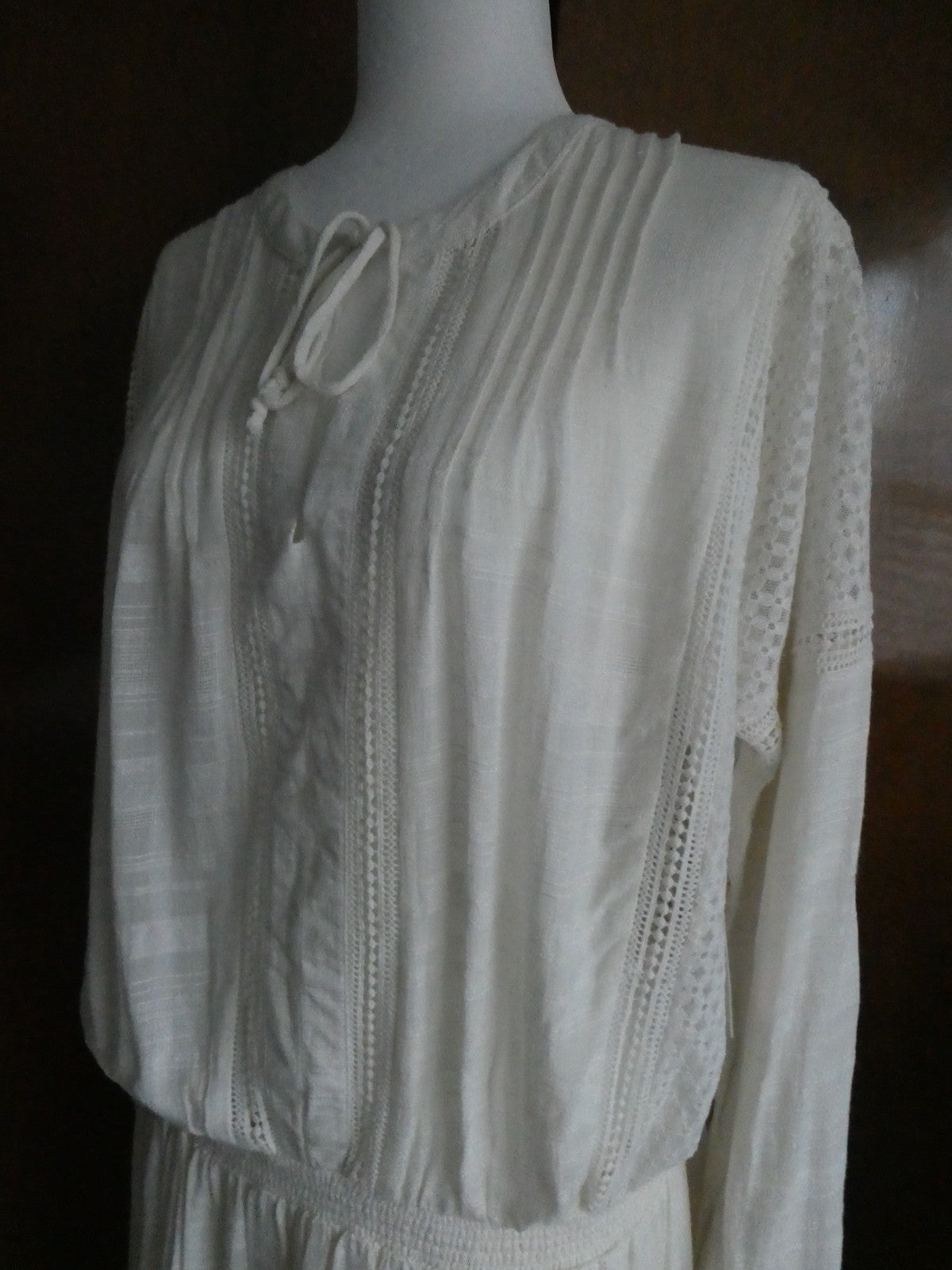 Free People women’s ivory 3/4 sleeves lined sweater dress size large