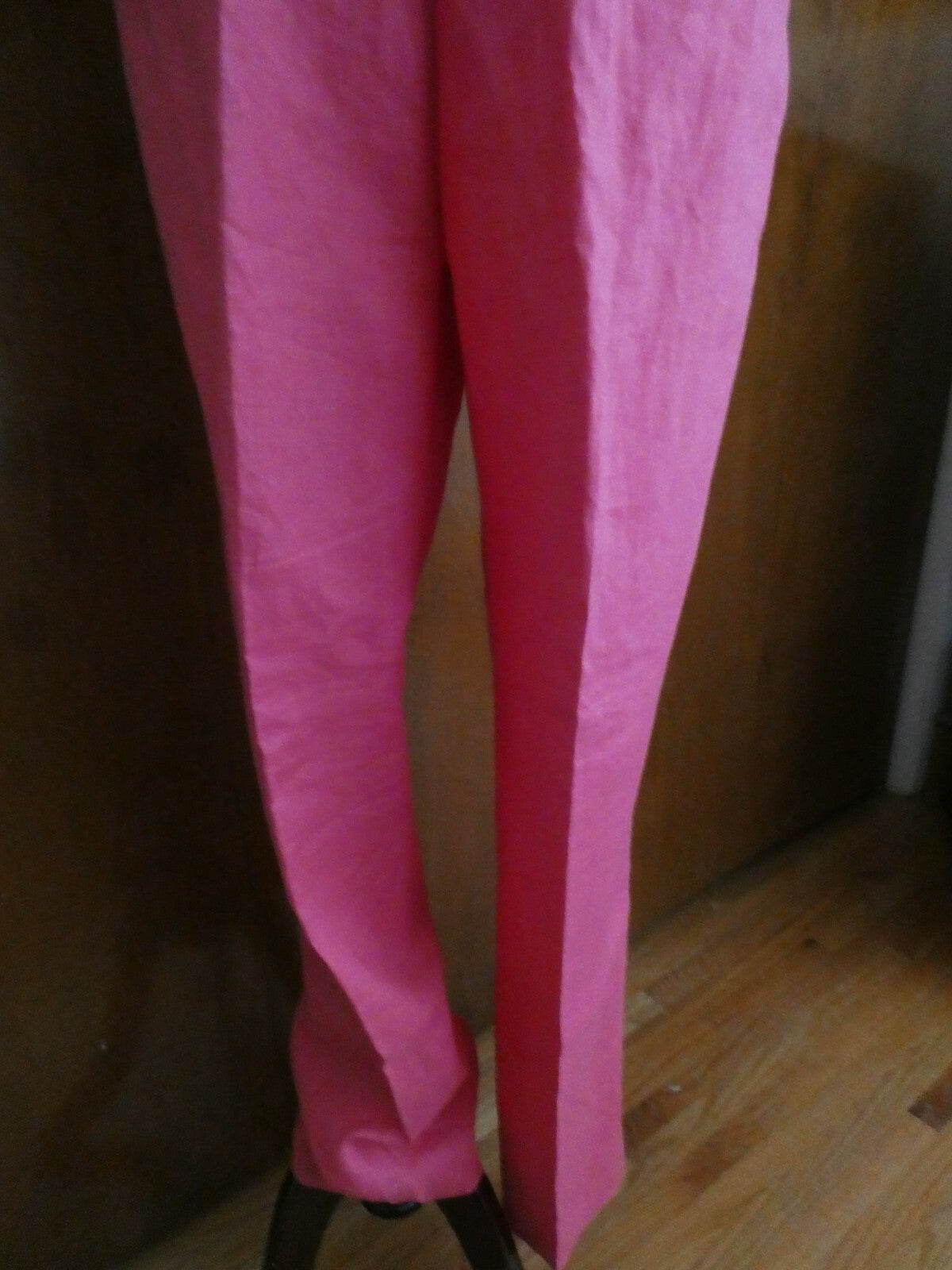 J Song Collection women's pink 100% linen full lined pants size 12 New