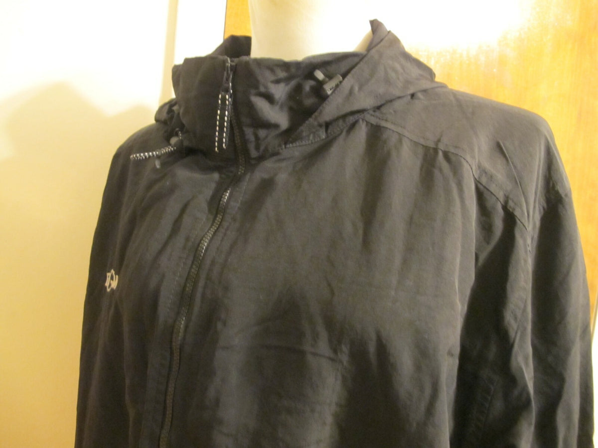 Lands' End Men's Nylon Coat Jacket Black Fleece Lining Size XL 46-48