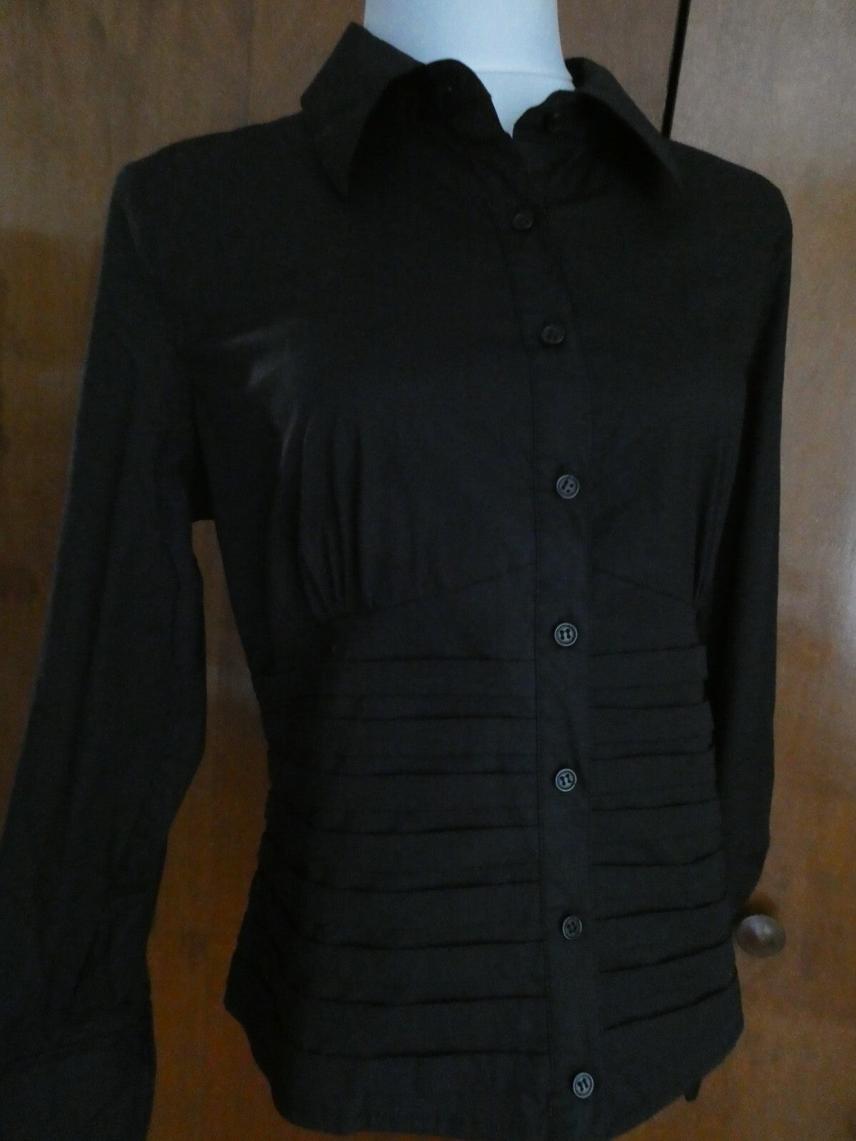 Kenar Women's Black Cotton Detailed Tunic Top Blouse Size 14 (fits size 12)