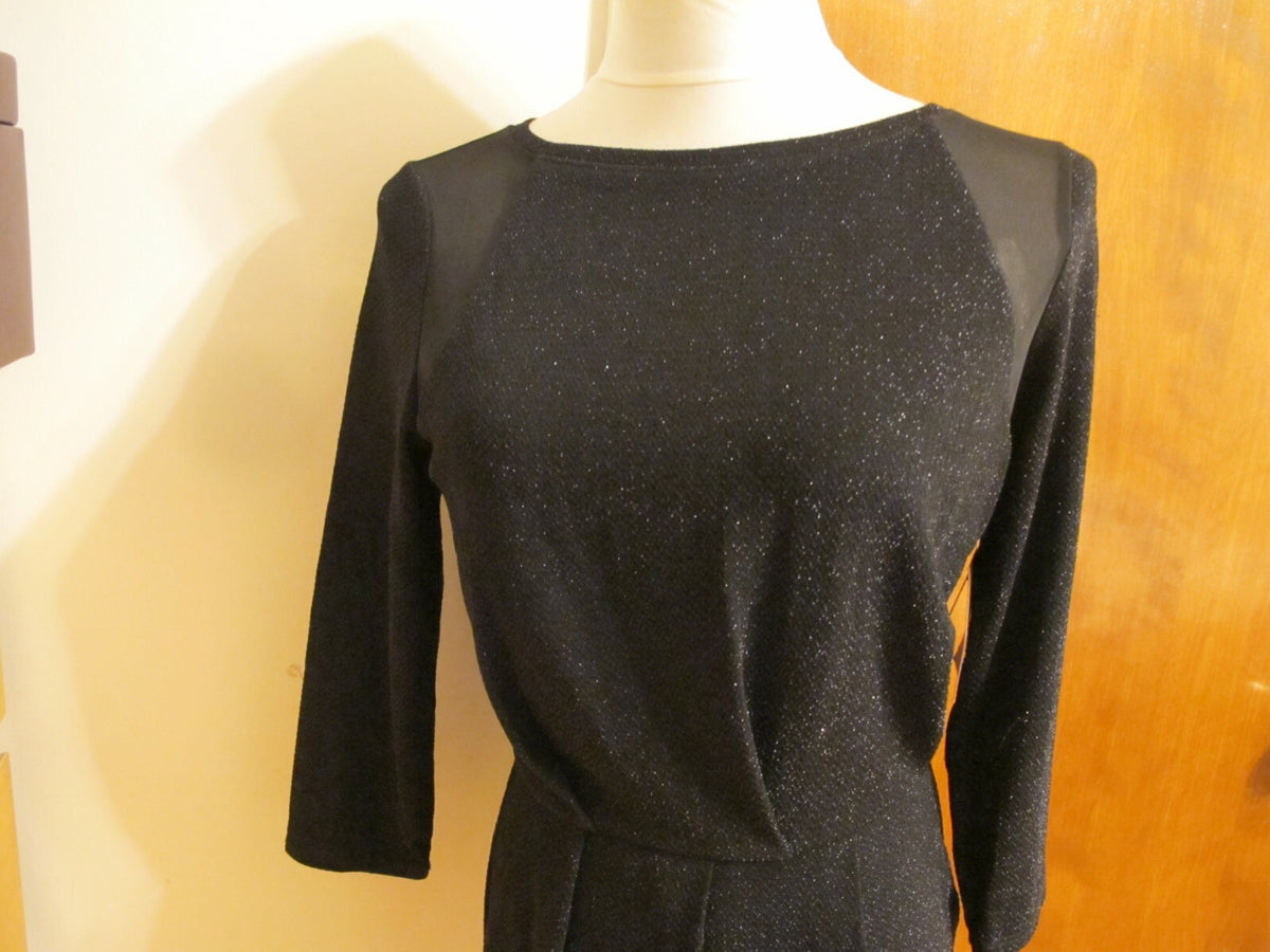 Rachel Roy women's stylish evening black mesh lined dress small