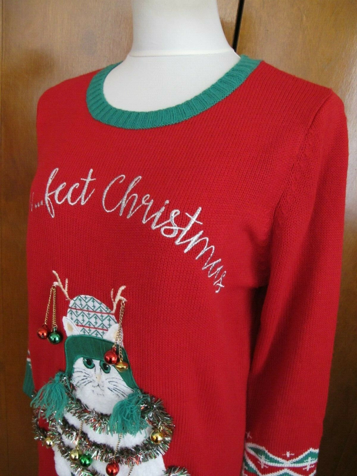 Reference Point Women's Red Christmas Sweater Dress Large