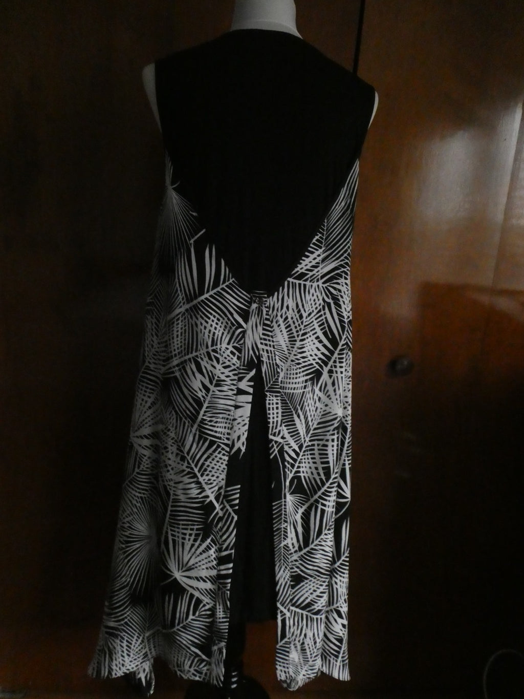 Partizia Lusa Milano Black/White Detailed Asymmetric Tunic Dress Size Medium