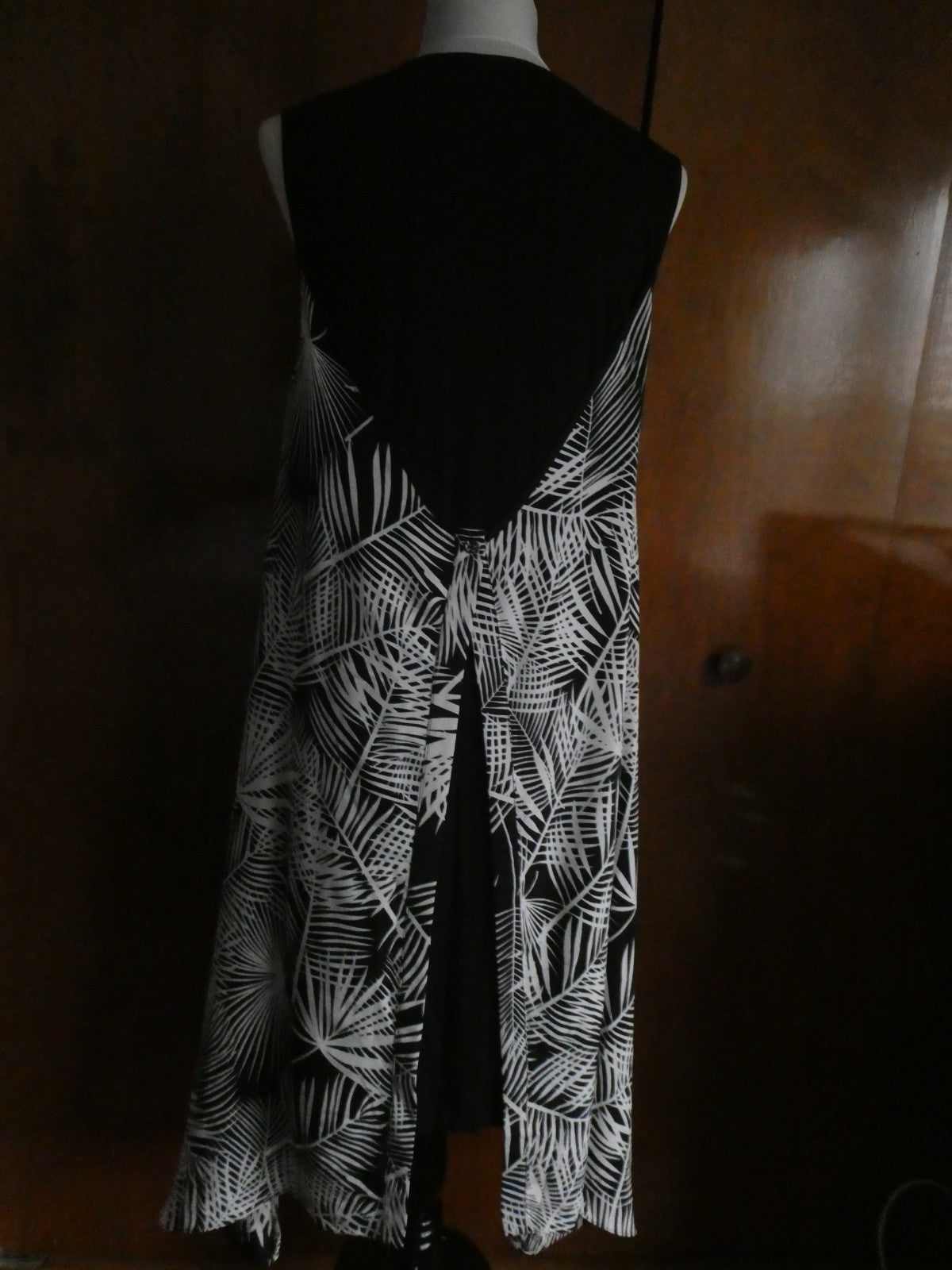 Partizia Lusa Milano Black/White Detailed Asymmetric Tunic Dress Size Medium