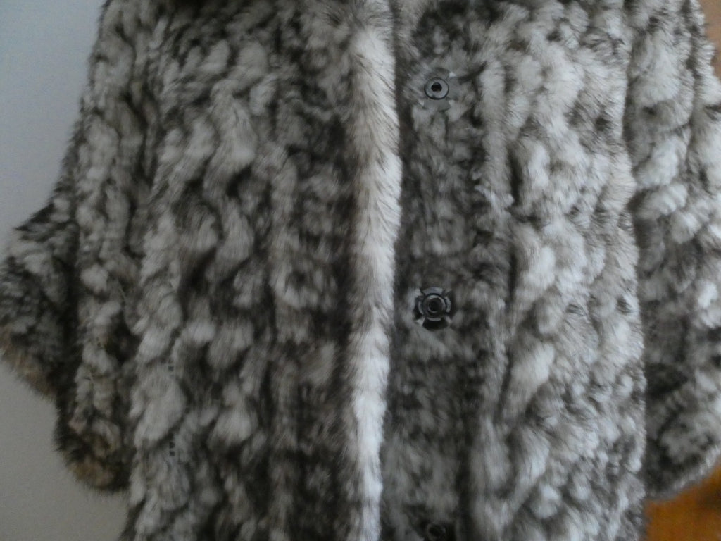Kalinkin Hill Genuine Mink Fur Women Russia Luxury Short Sleeve Coat Gray Silver