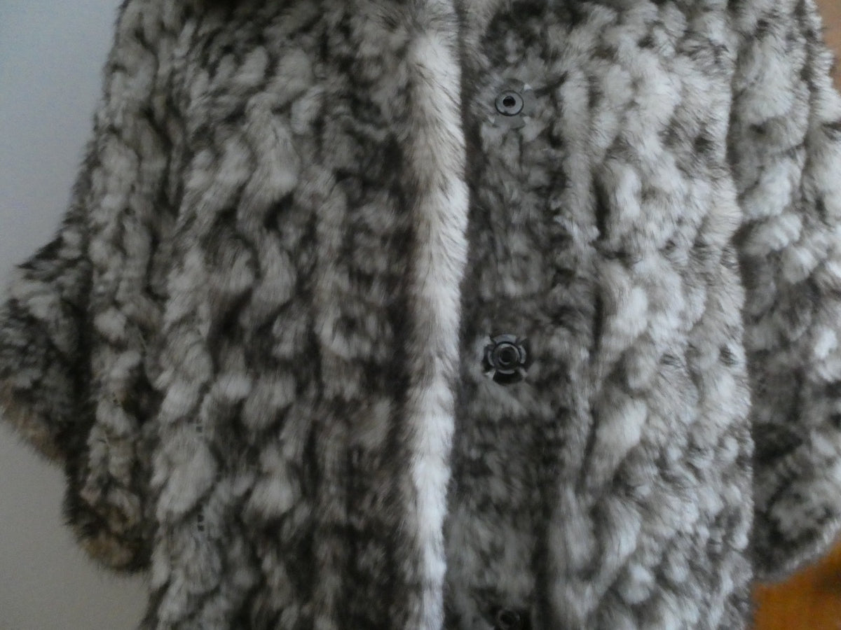 Kalinkin Hill Genuine Mink Fur Women Russia Luxury Short Sleeve Coat Gray Silver
