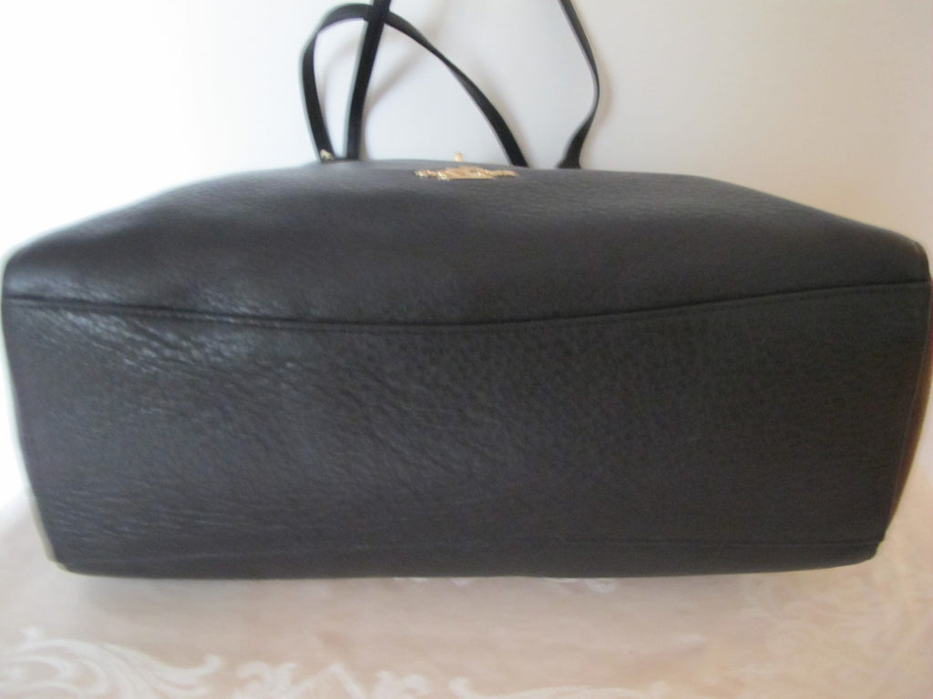 Coach Black Pebble Leather Tote Handbag Style F12184