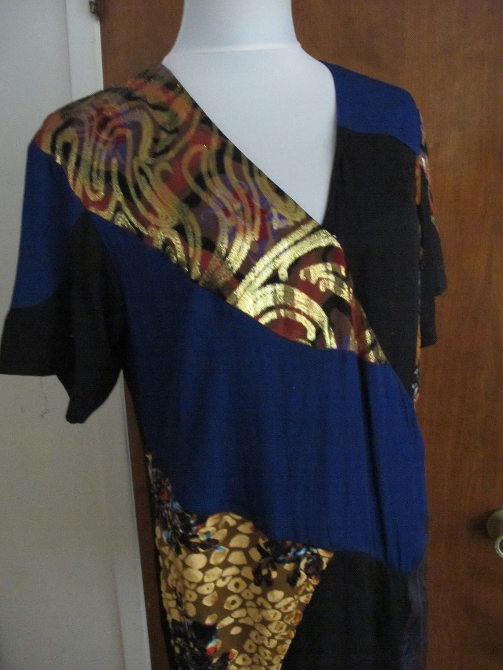 Anthropologie Womens HD In Paris Black Motif Evening Viscose Silk Dress 10 