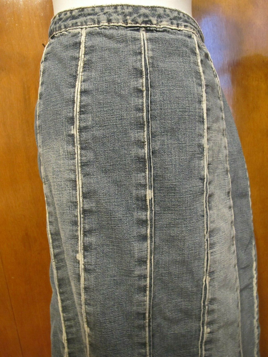 London Collection Women’s Denim Blue Fitted Skirt Size 38 USA 6 Pre Owned
