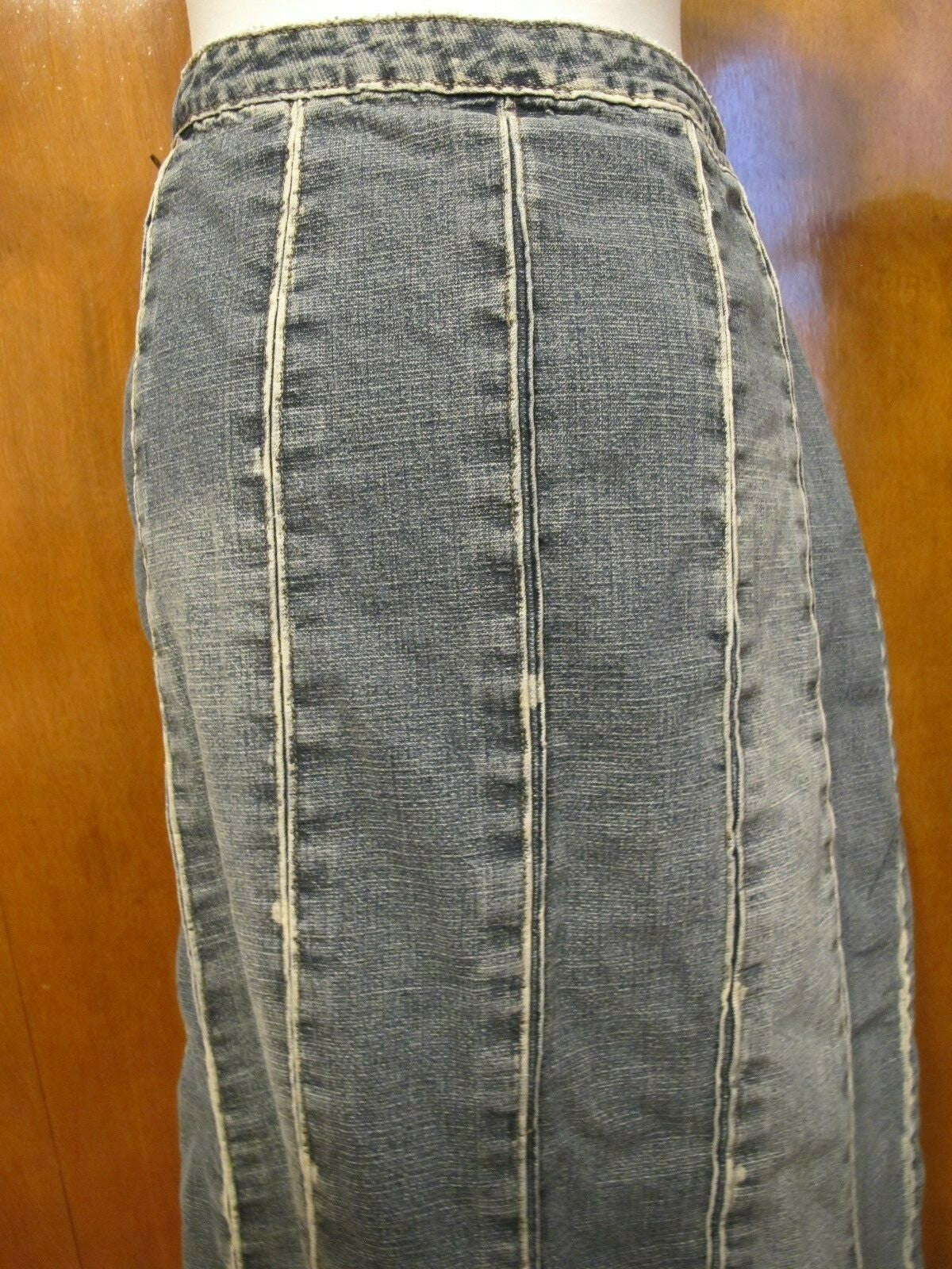 London Collection Women’s Denim Blue Fitted Skirt Size 38 USA 6 Pre Owned