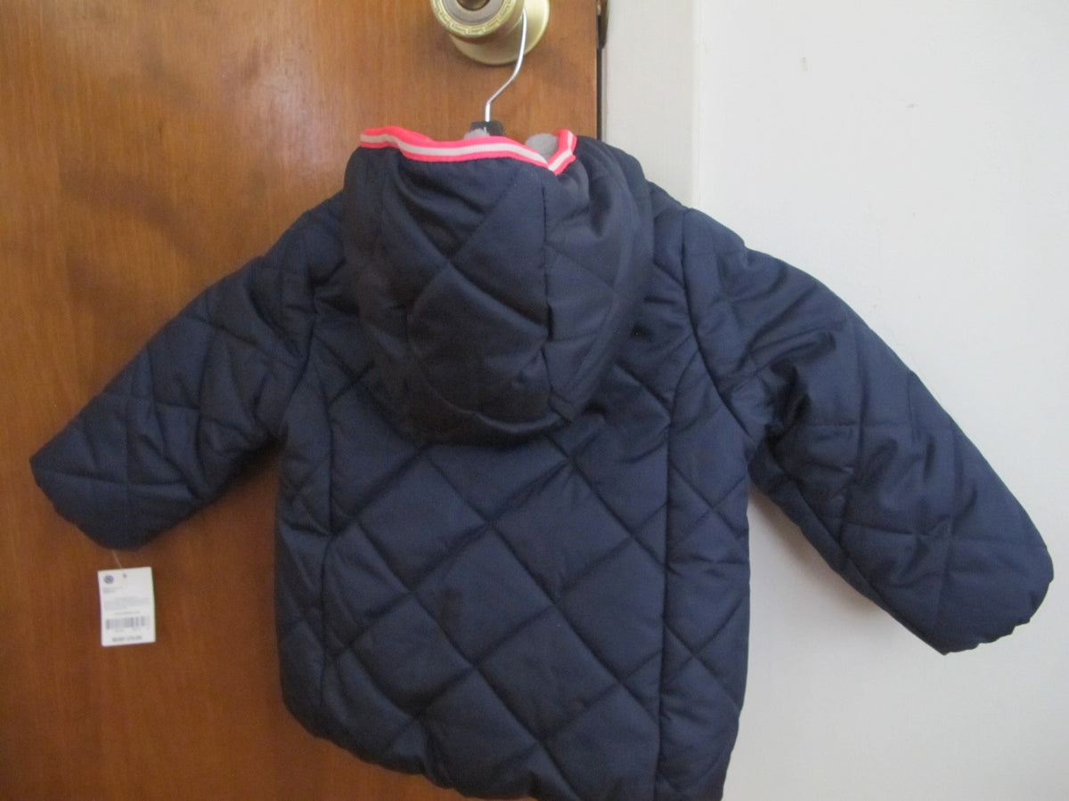 OshKosh Blue Navy Girls With Pink Zipper Jacket Coat Size 18M New