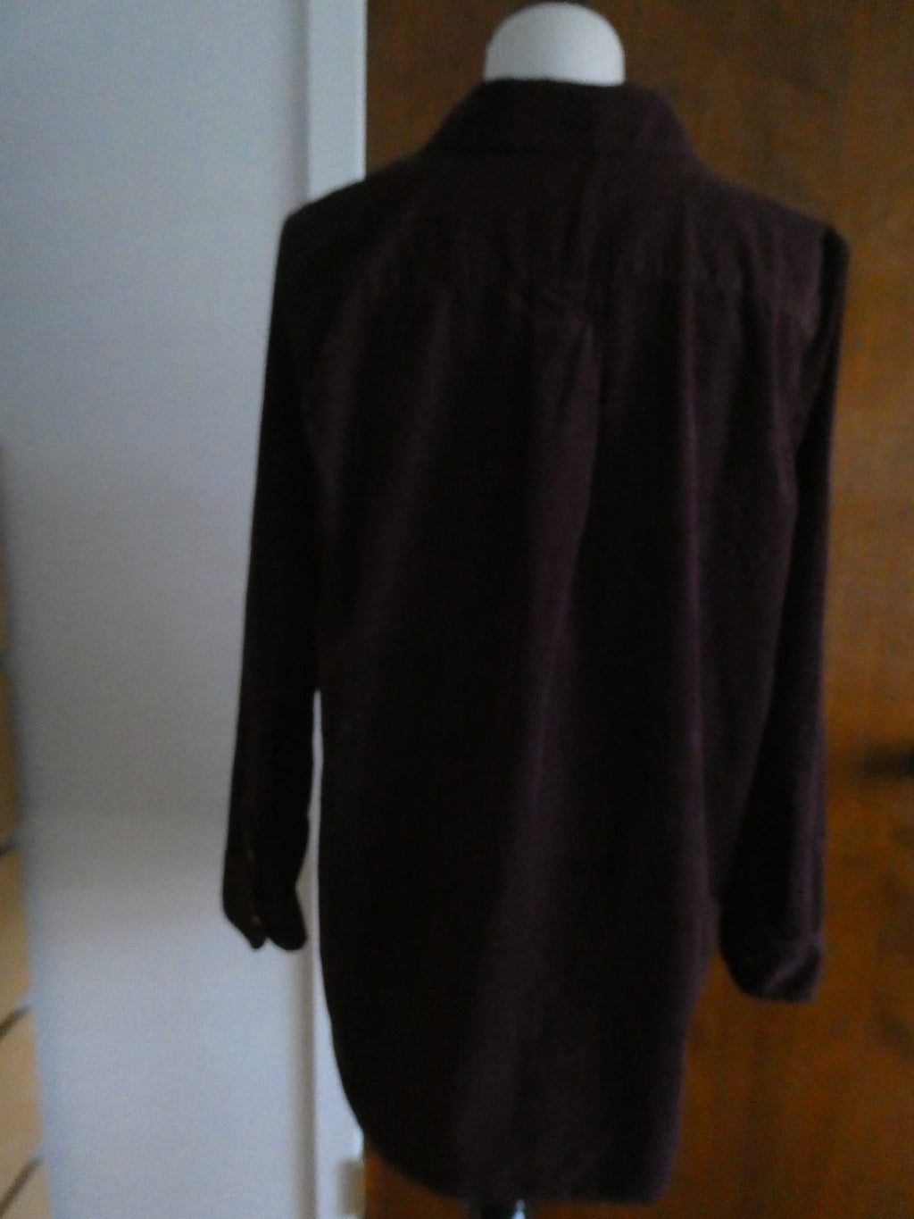 Talbots Women’s Large Purple Corduroy Button Front Shirt Top 100% Cotton India