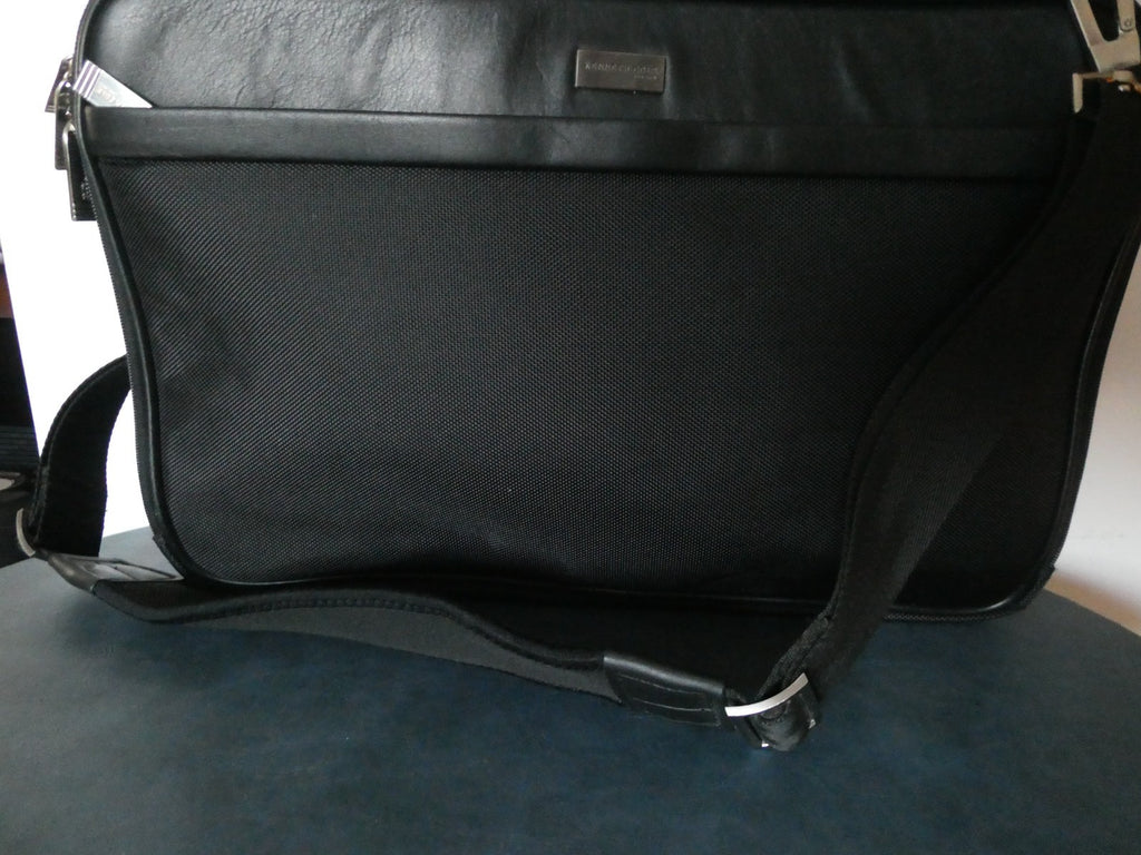 Kenneth Cole Reaction Black Expandable Laptop Messenger Bag Briefcase Crossbody