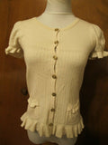 Juicy Couture women's sweater top ivory size Medium fits Small pre-owned 