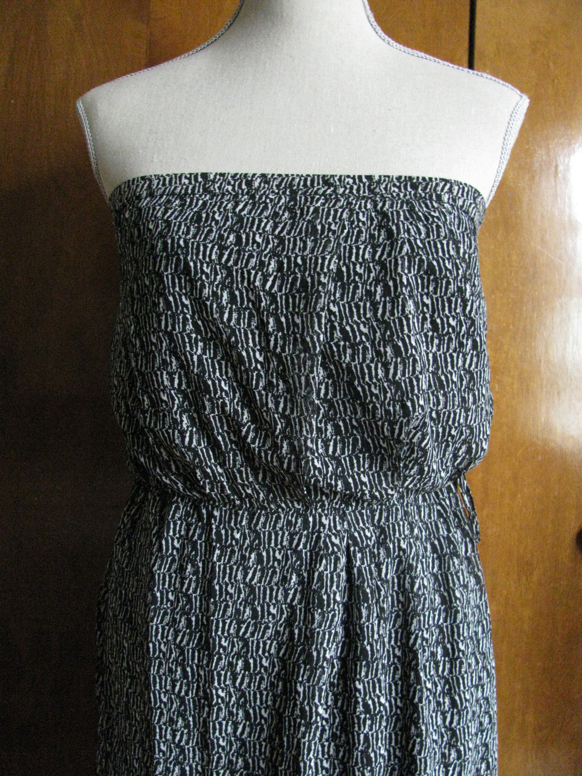 Gap Women's Black White Print Strapless Lined Long Dress size XS, L, XL