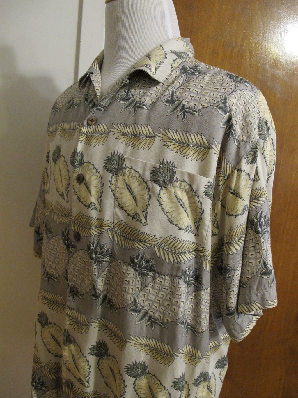 Tommy Bahama Mens Silk Multi Color Gray Bowling Camping Comfortable Shirt Large 