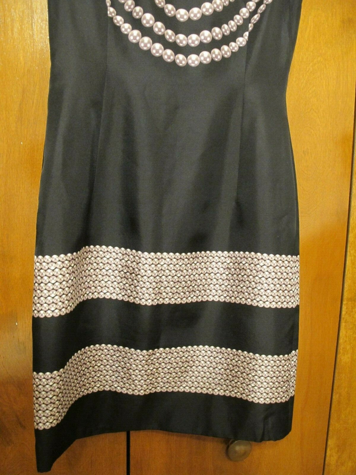Marchesa Notte women's black beige lined 100% silk dress size 2