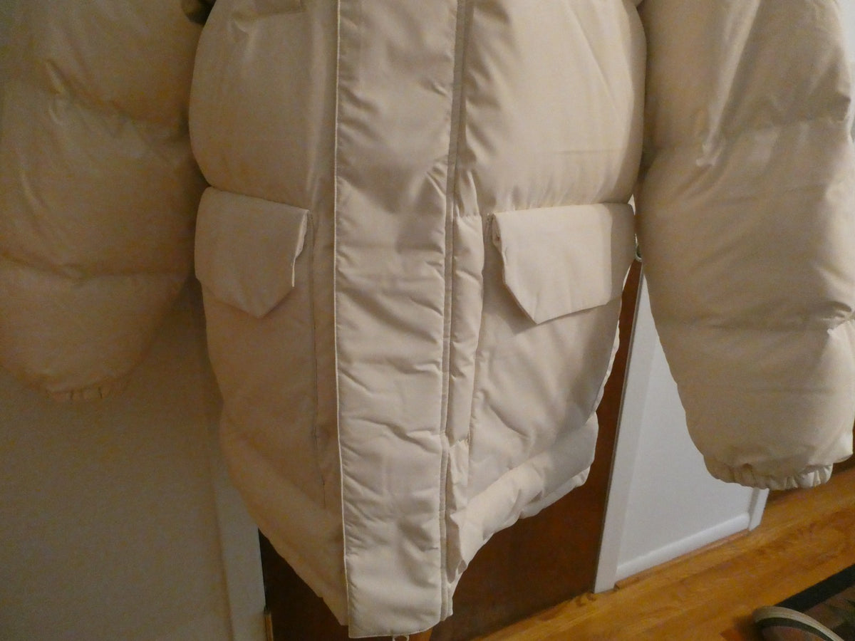 Lacoste Men’s Oversized Down Puffer Jacket Coat XL/2XL Beige Water Repellent NWT