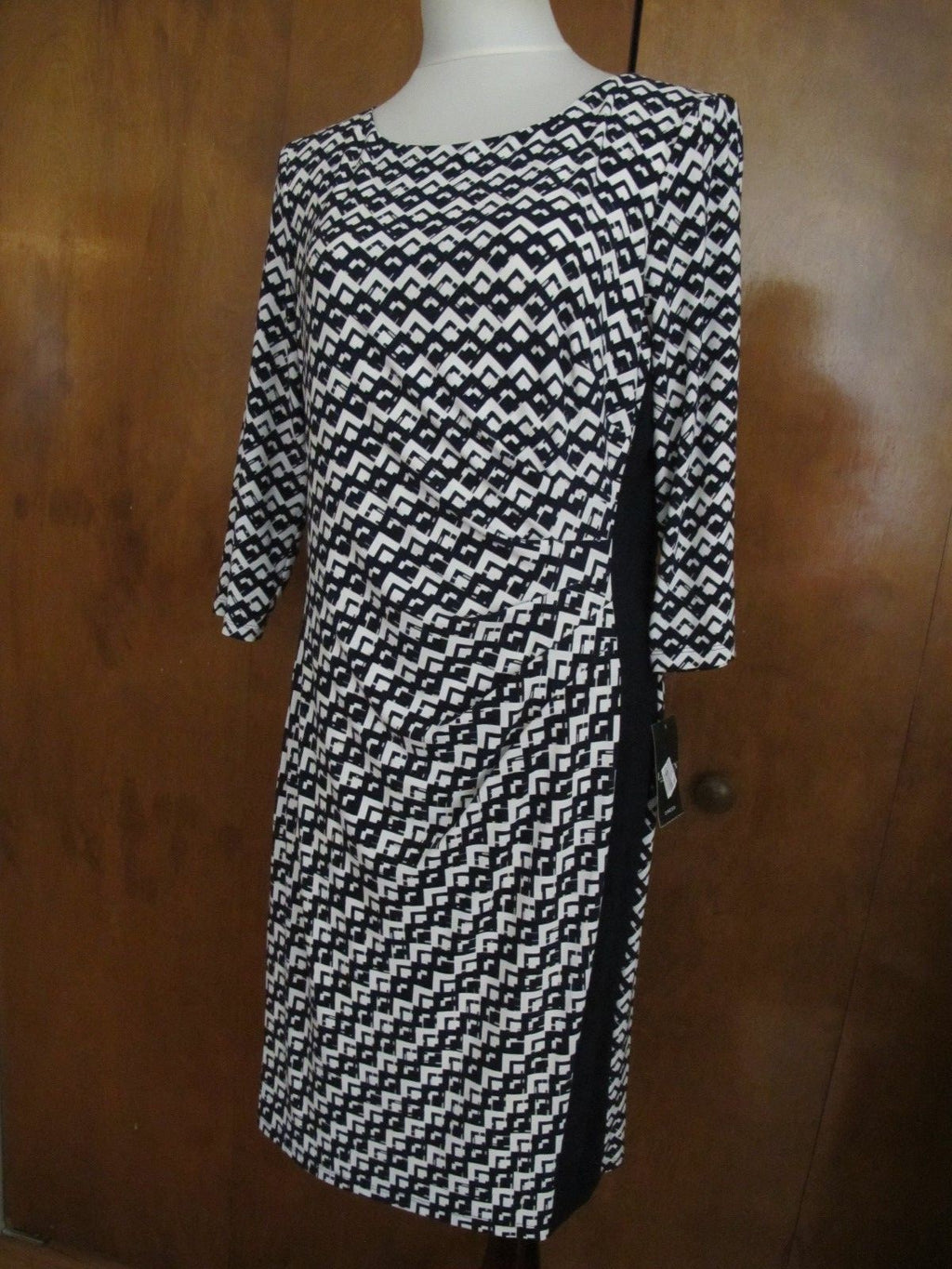 Ralph Lauren women's navy white detailed evening new dress Size 16