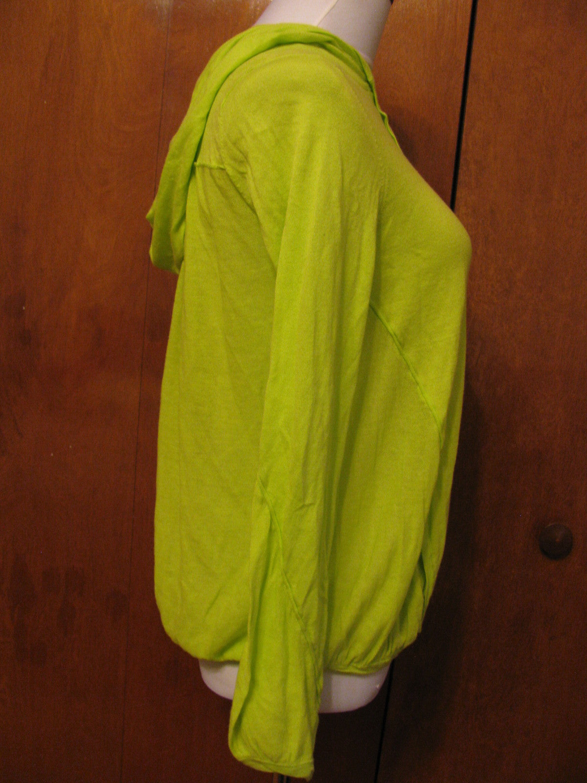 Magaschoni women's  green cotton zippered cardigan Xsmall New
