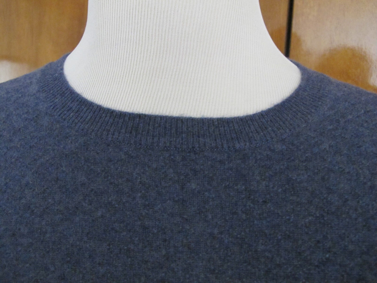Bloomingdales men's dusty blue cashmere detailed crewneck sweater XXL NWT 