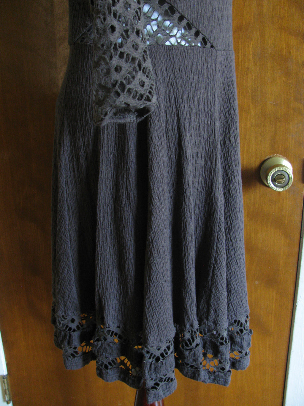 Free People womens brown soft rayon lined dress New runs small