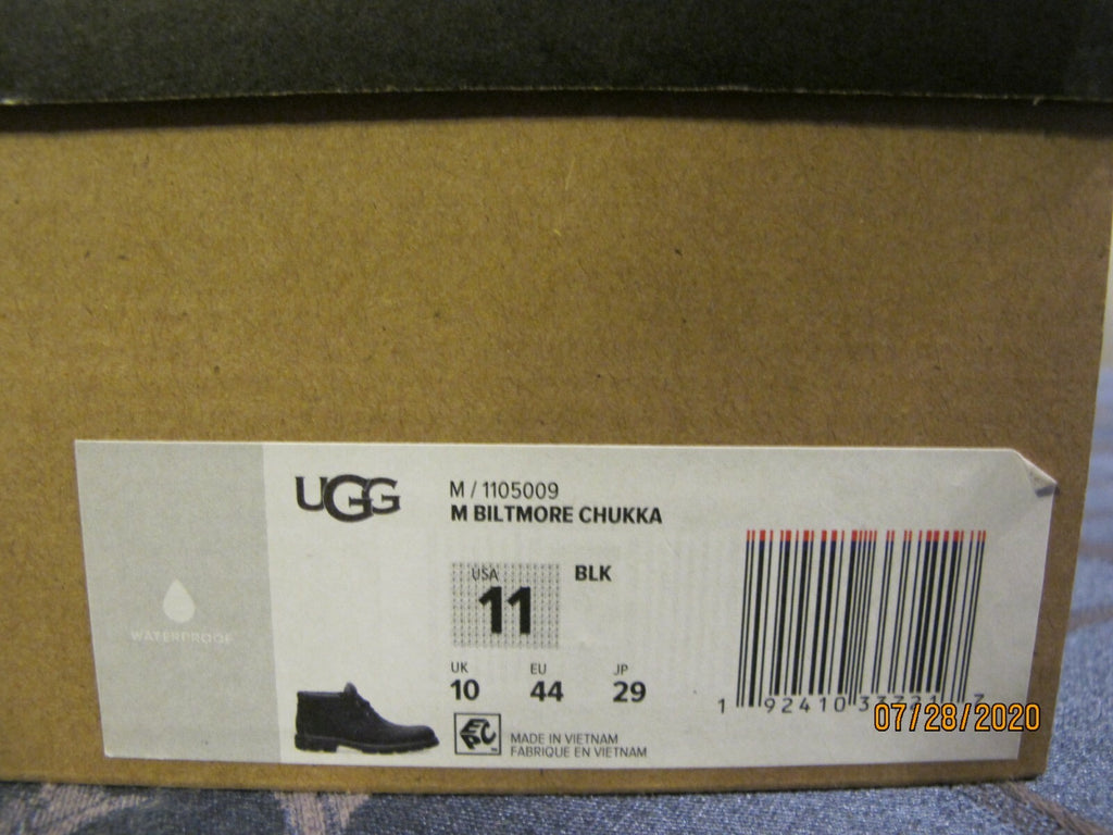Ugg Australia Biltmore Chukka Men's Black Waterproof Boots US 10, 11, 12, 13
