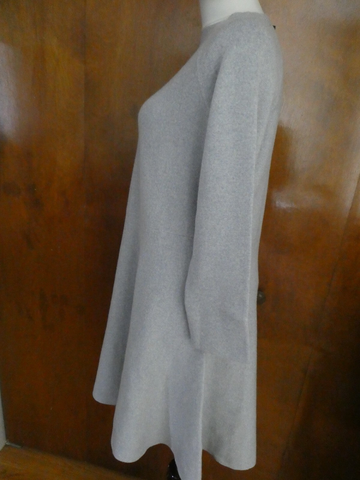 Armani Exchange Women's Gray 3/4 Sleeves Merino Wool Dress