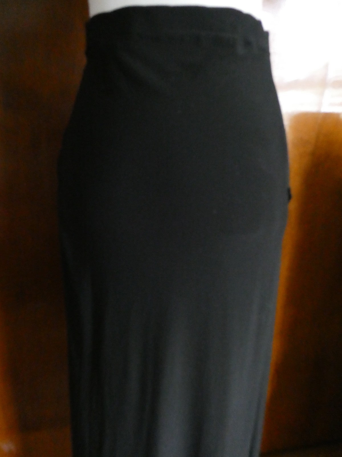 Carole Little Women Black Maxi Skirt Medium Stretch Asymmetrical Hem Pull On