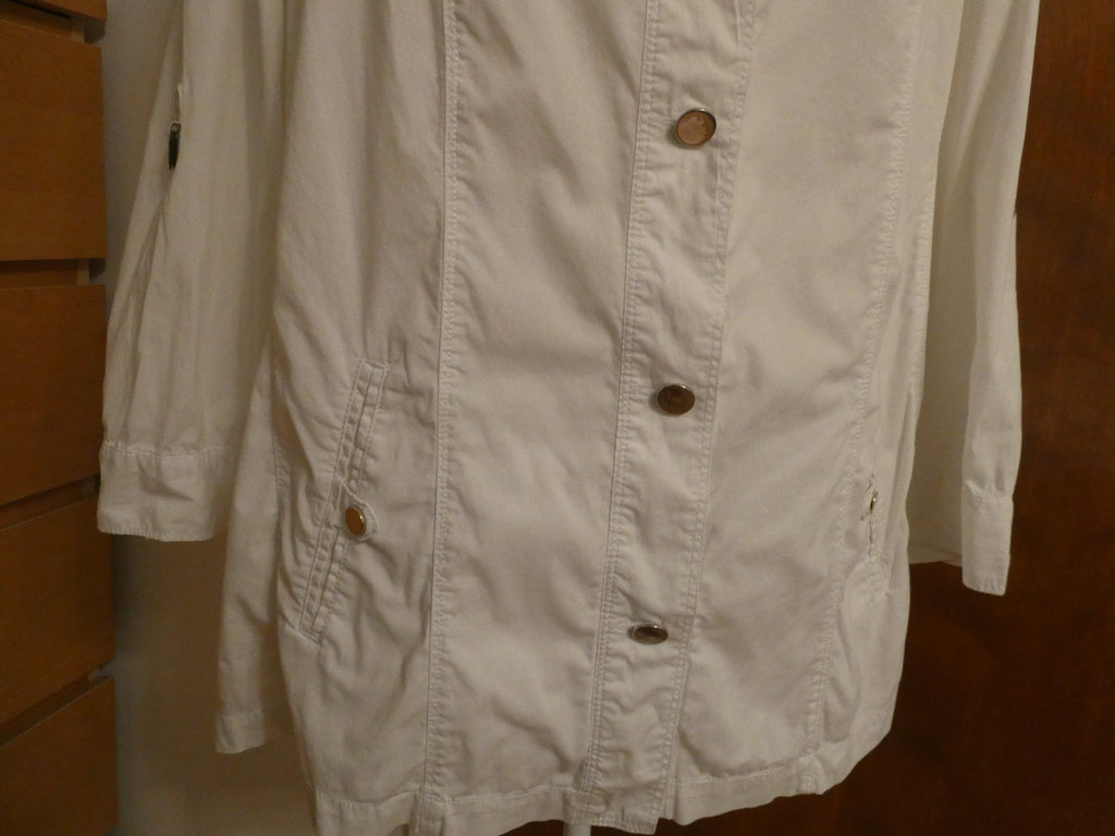 NWT Charter Club Womens Long Sleeves Jacket With Belt White Size 1X