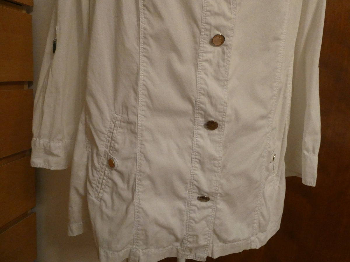 NWT Charter Club Womens Long Sleeves Jacket With Belt White Size 1X