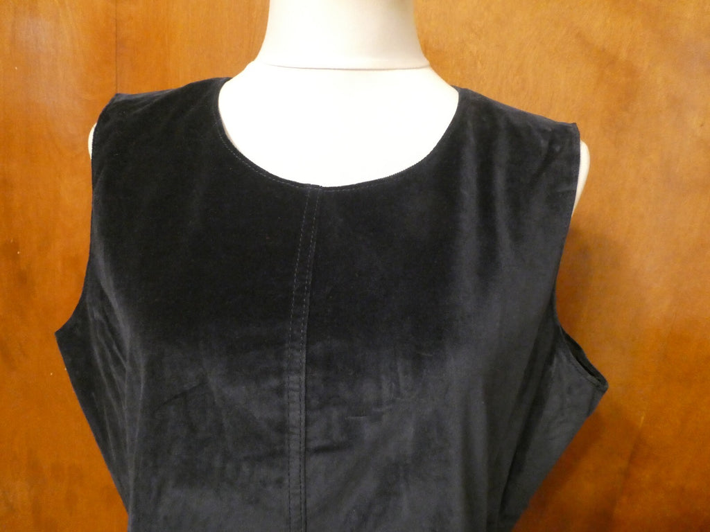 Gap Women’s Black Velour Sleeveless Side Pockets Lined Dress Size 20