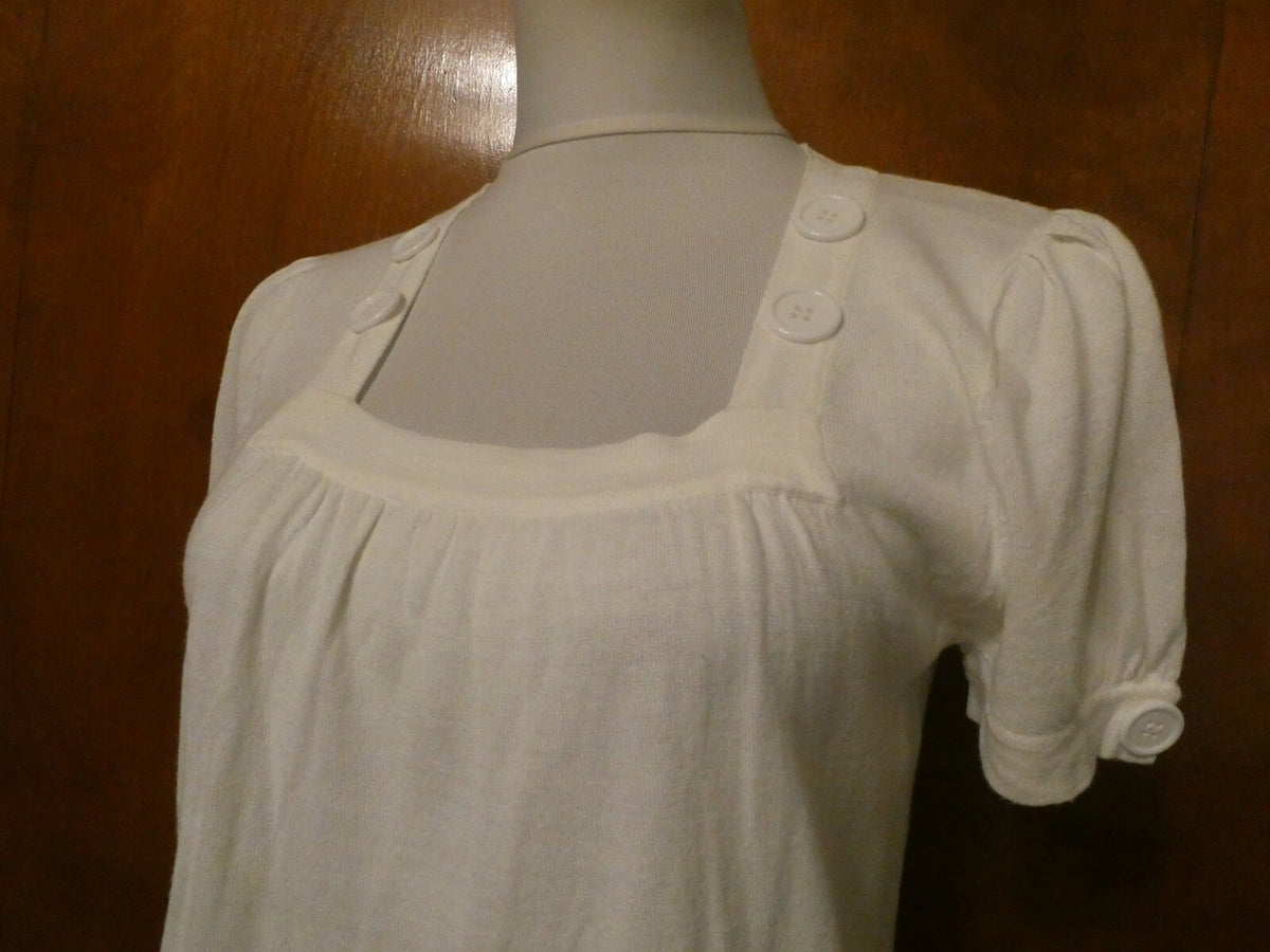 Population POP Women's White Stylish Cotton/Viscose Top Size P/M