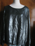 Gap Women's Black Shimmer Long Sleeves Evening Top Size XLarge 