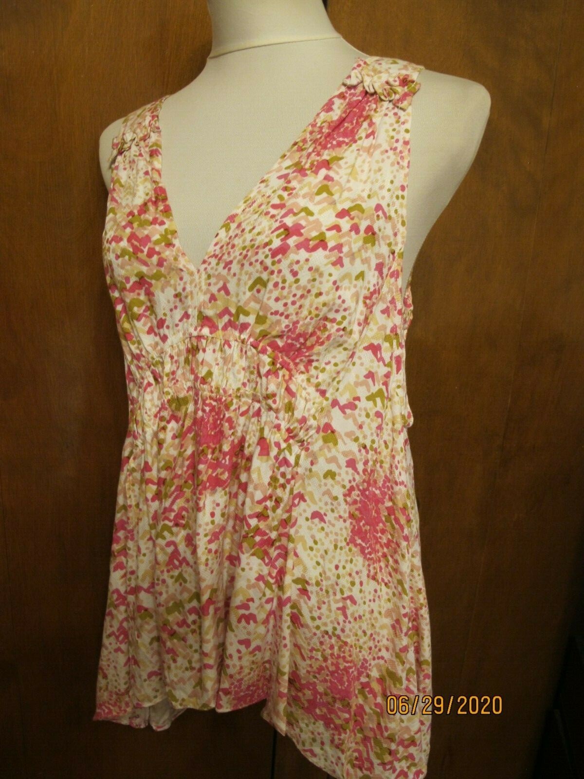 Anthropologie Maeve  Women's Pink Rose Rayon Top 