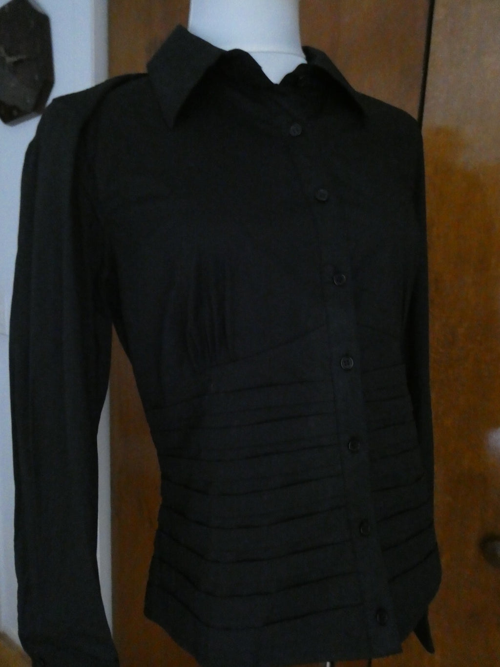 Kenar Women's Black Cotton Detailed Tunic Top Blouse Size 14 (fits size 12)