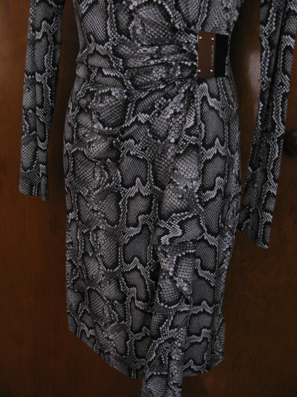 Michael Kors women’s snake print faux wrap long sleeves dress Size PM, PL, PS