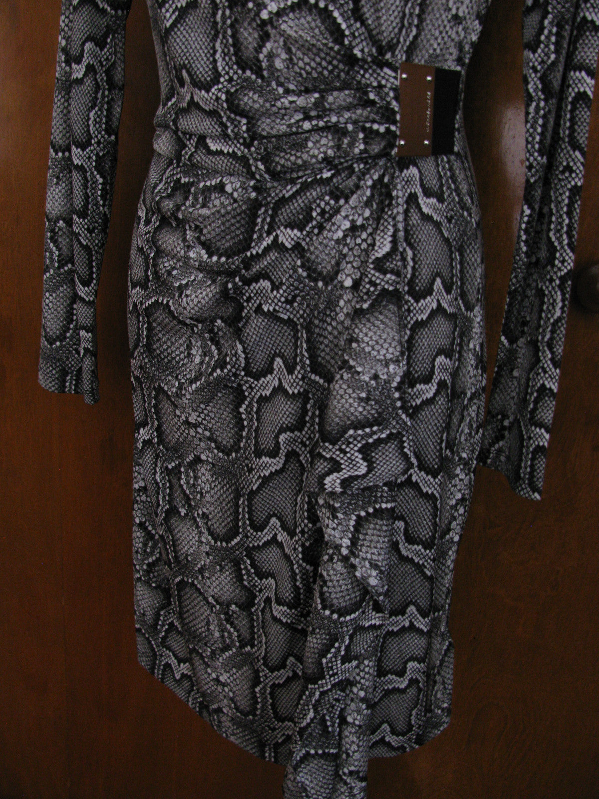 Michael Kors women’s snake print faux wrap long sleeves dress Size PM, PL, PS