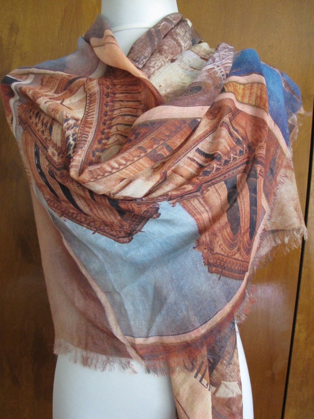 Silky Yu women's modal multi color scarf wrap shawl 46" x 46" NWT