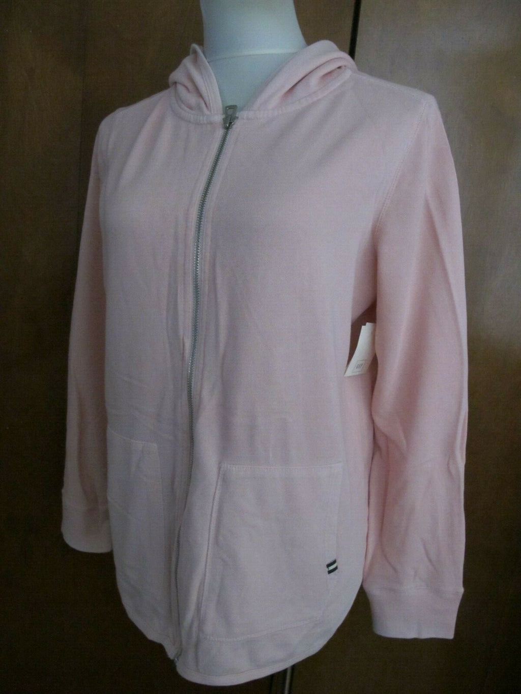 Gap Women's Light Pink Cotton Blend Hooded Pullover Sweater Large