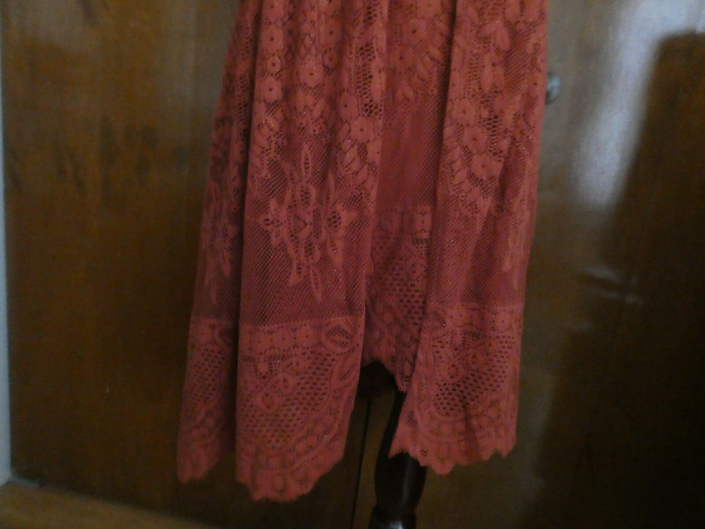 Free People women’s terracotta stylish lace crafted lined evening dress 12
