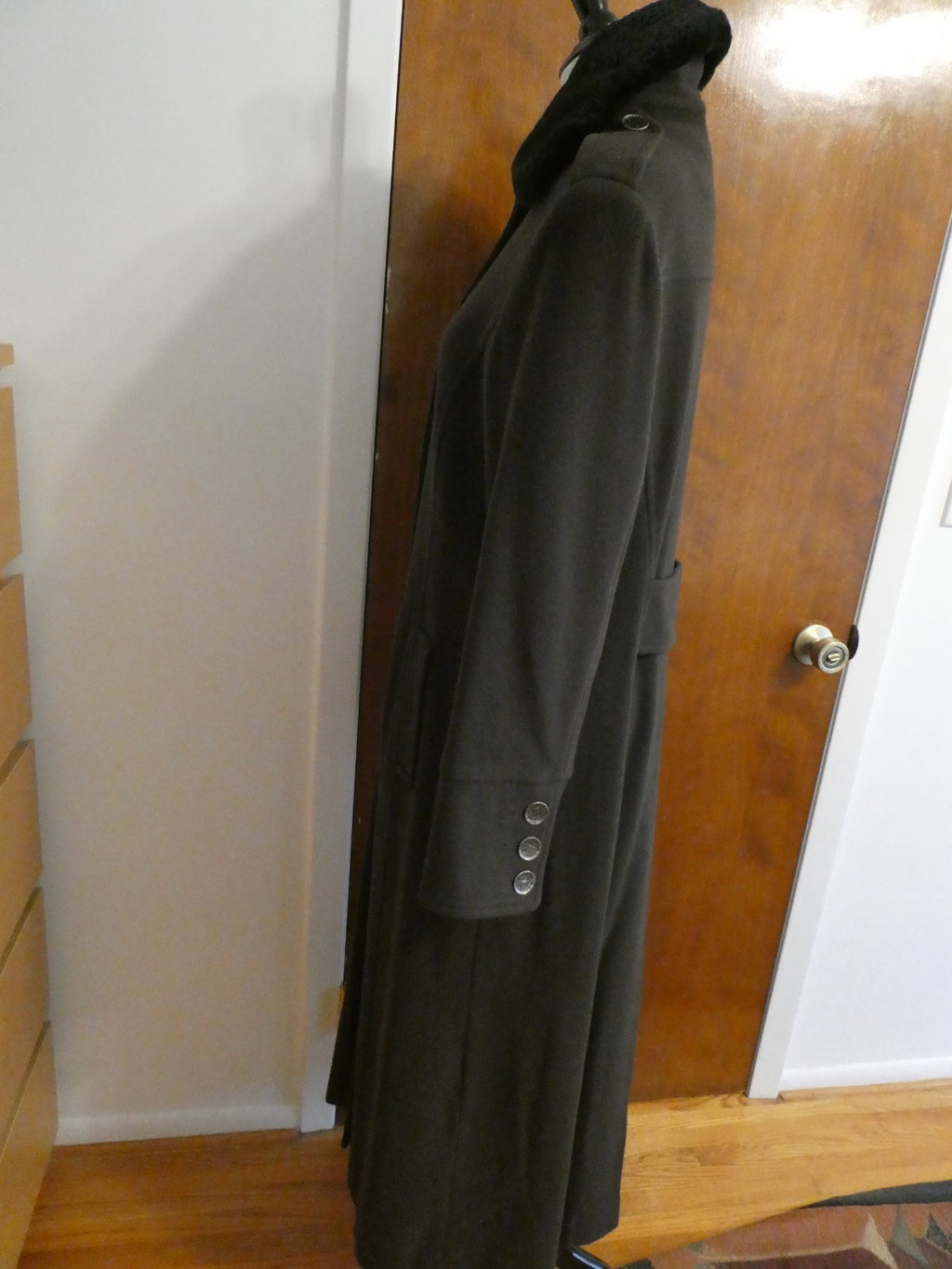 Marvin Richards Women's Long Wool Blend Coat Classic Winter Size 14(fit size8)